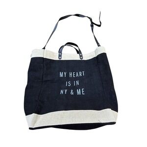 Apolis Global Citizen Market Bag Large Tote My Heart Is In NY And Me